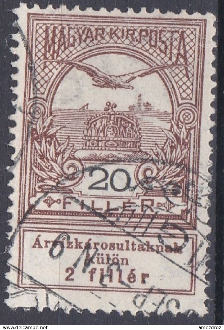 Hongrie 1913 Mi 136  Turul Sur La Couronne De Saint-Étienne Aide Aux Victimes Des Inondations    (A16) - Gebraucht