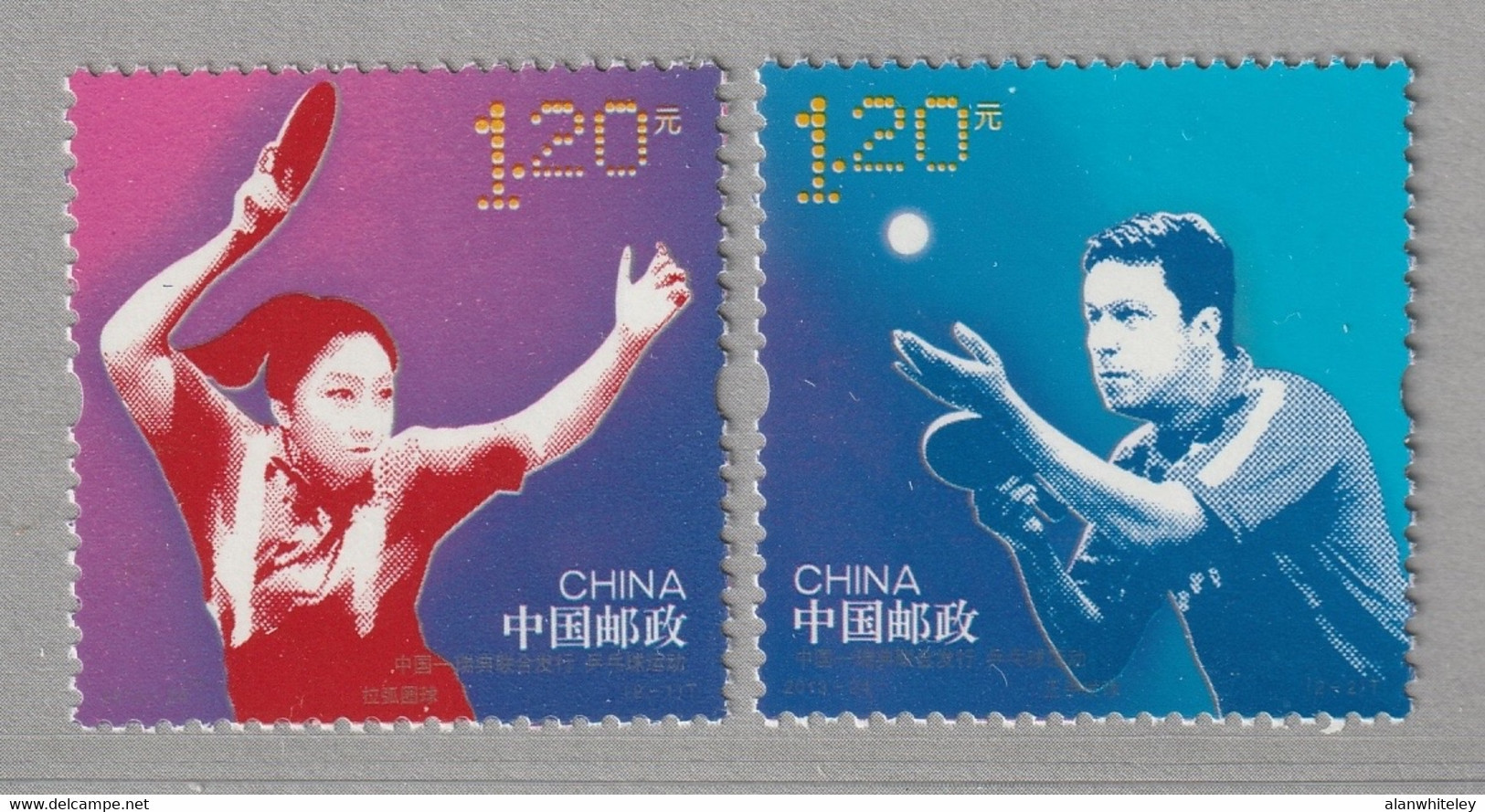 CHINA 2013 Table Tennis : Set Of 2 Stamps UM/MNH - Emissions Communes