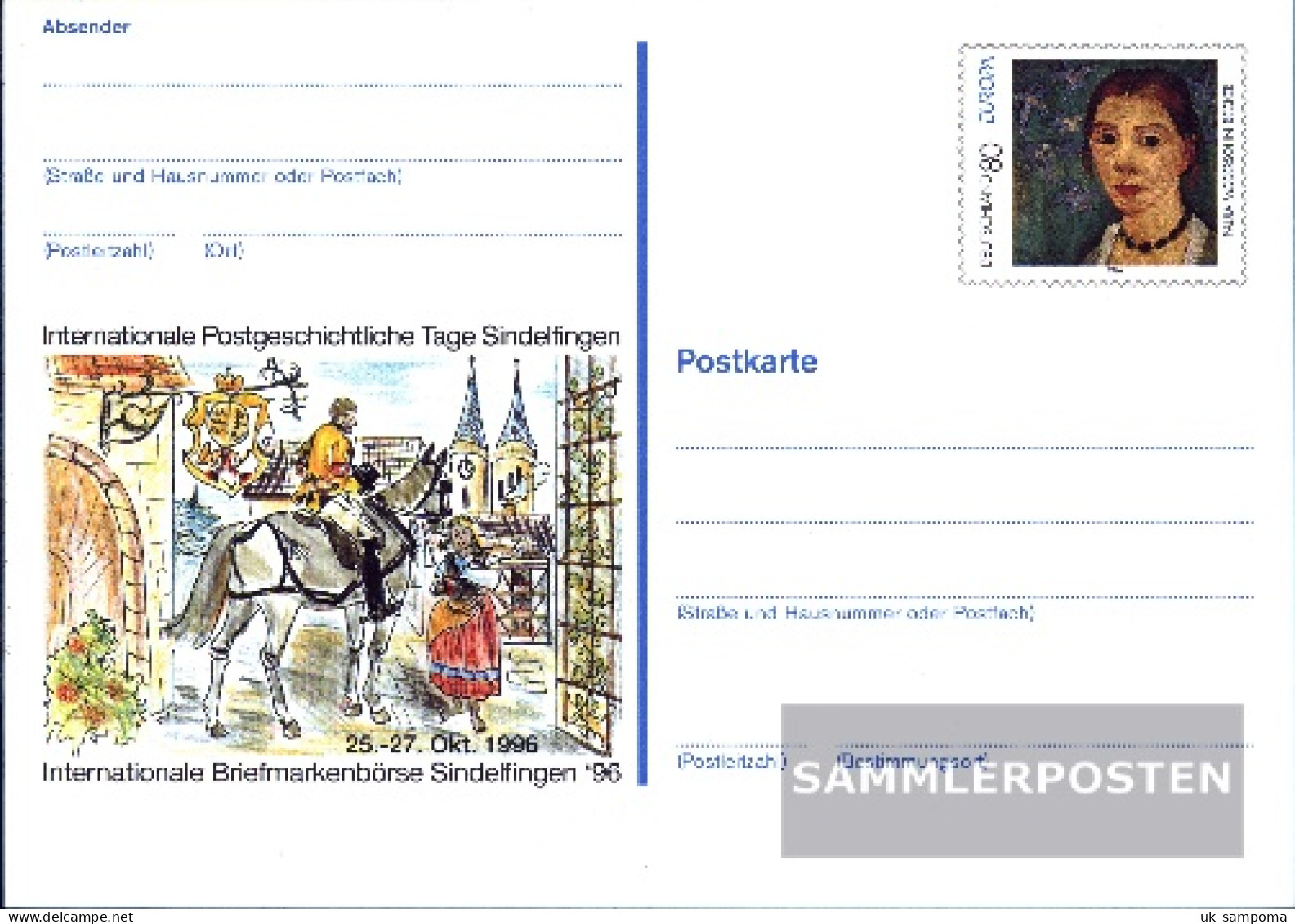 FRD (FR.Germany) PSo44 Official Special Postcards Gefälligkeitsgestempelt Used 1996 Postman - Autres & Non Classés