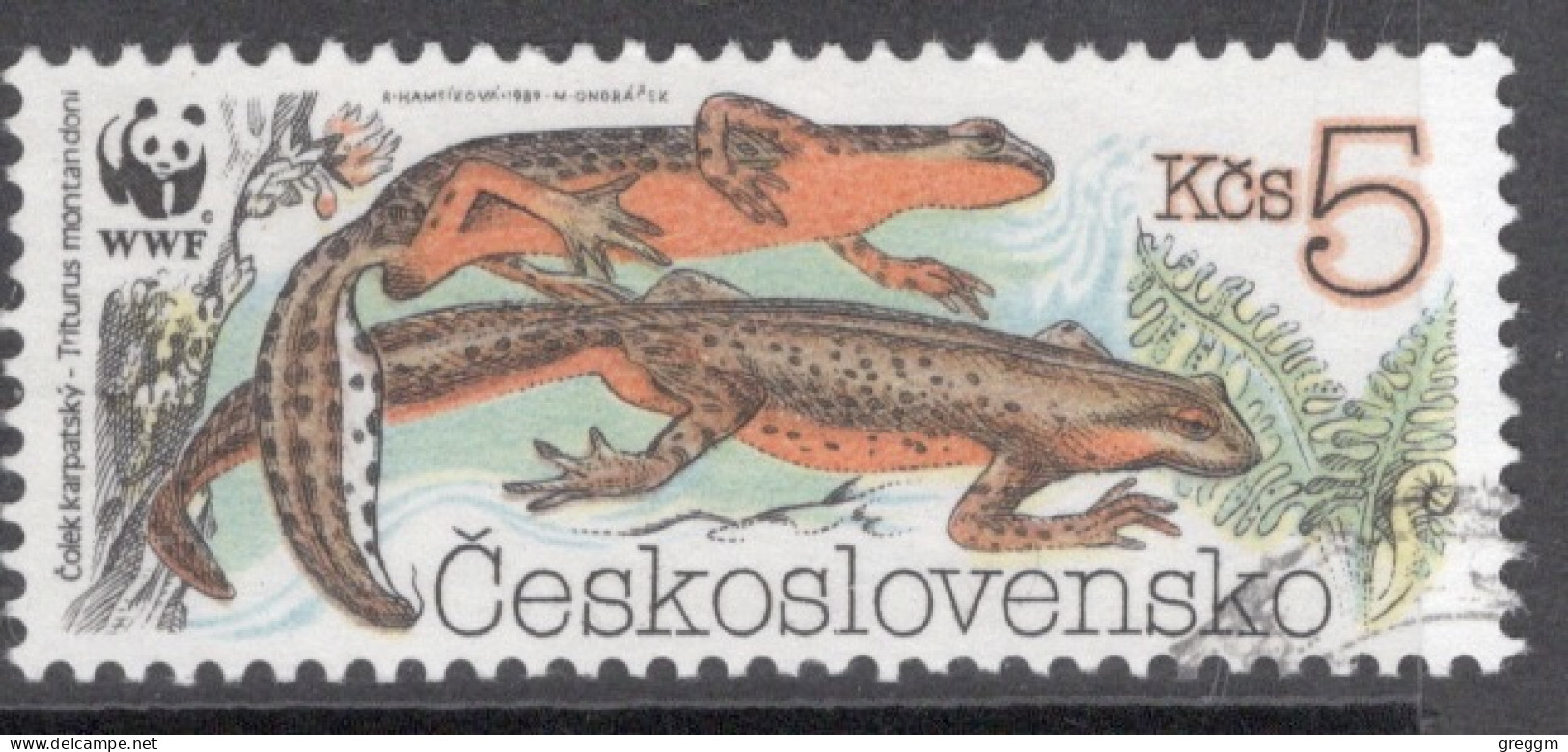 Czechoslovakia 1989 Single Stamp For Endangered Amphibians In Fine Used - Usati