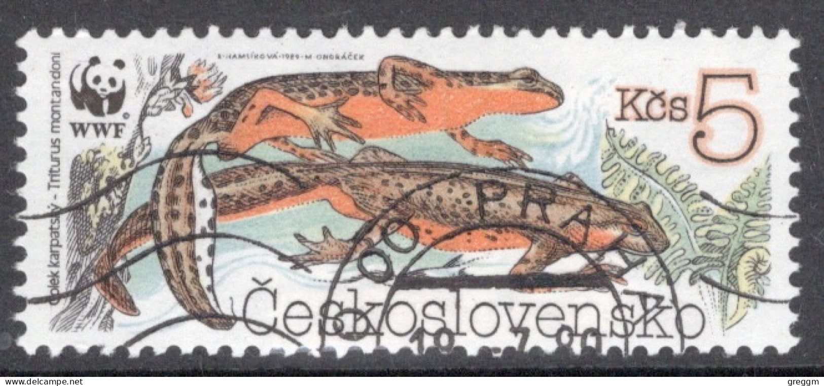 Czechoslovakia 1989 Single Stamp For Endangered Amphibians In Fine Used - Usati