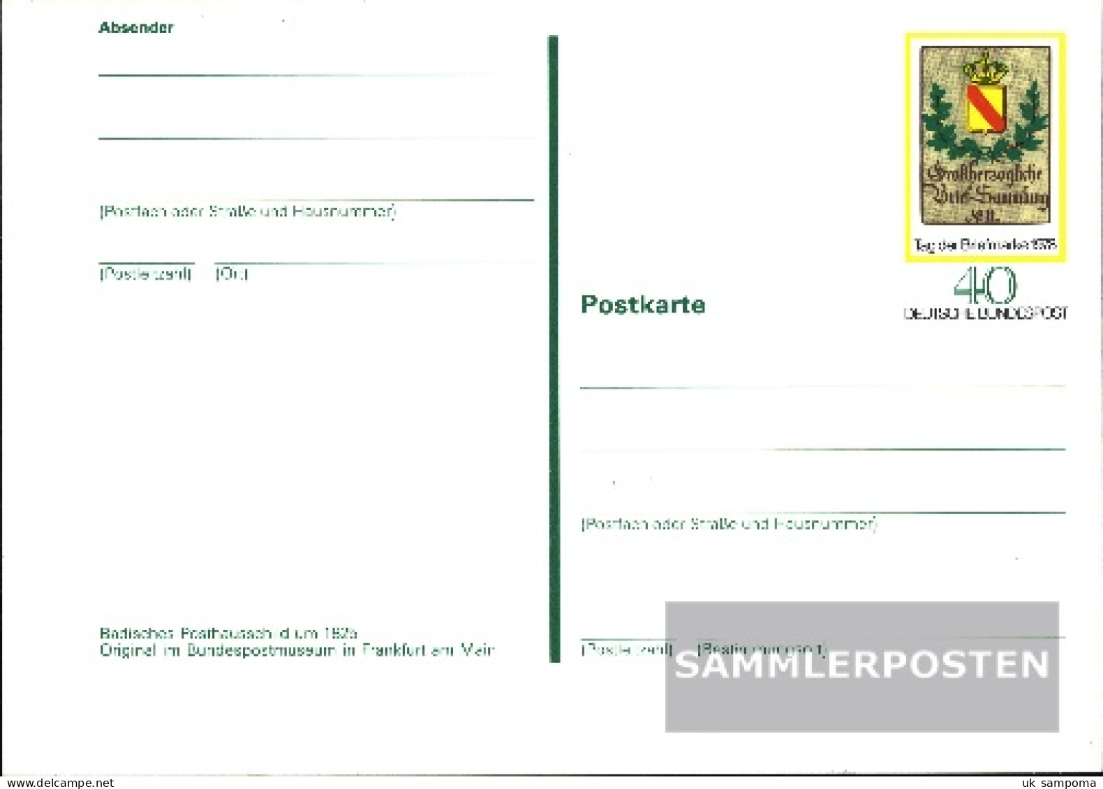 FRD (FR.Germany) PSo5 Special Postcards Gefälligkeitsgestempelt Used 1978 Post Hausschild - Altri & Non Classificati