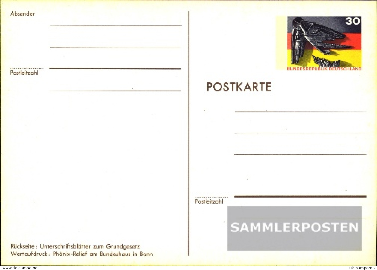 FRD (FR.Germany) PSo4 Special Postcards Gefälligkeitsgestempelt Used 1974 Phoenix-Relief - Sonstige & Ohne Zuordnung