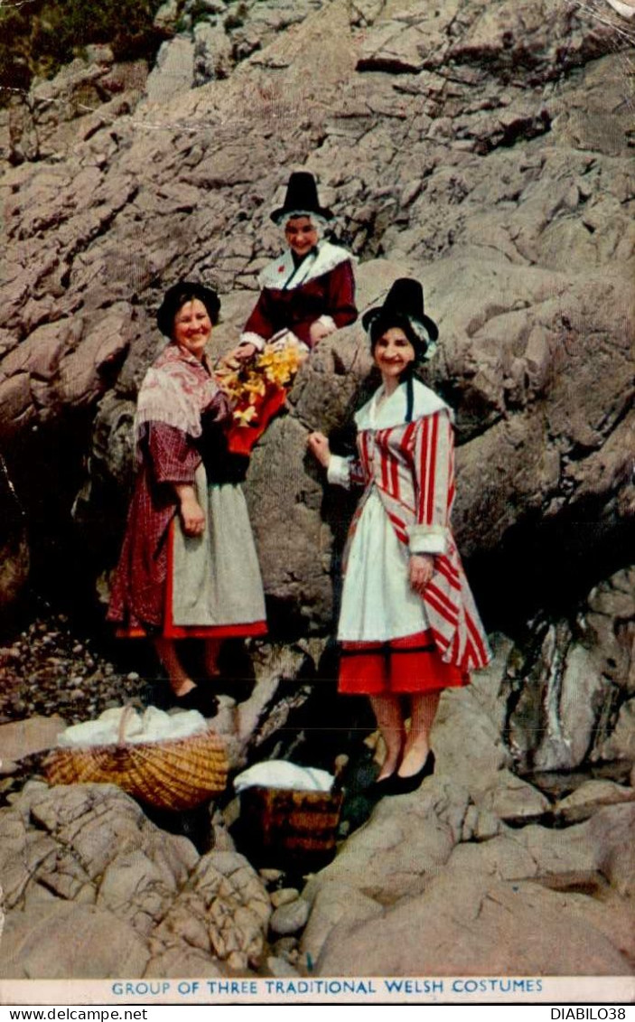 GROUP OF THREE TRADITIONAL WELSH COSTUMES     (  PAYS DE GALLES ) - Autres & Non Classés