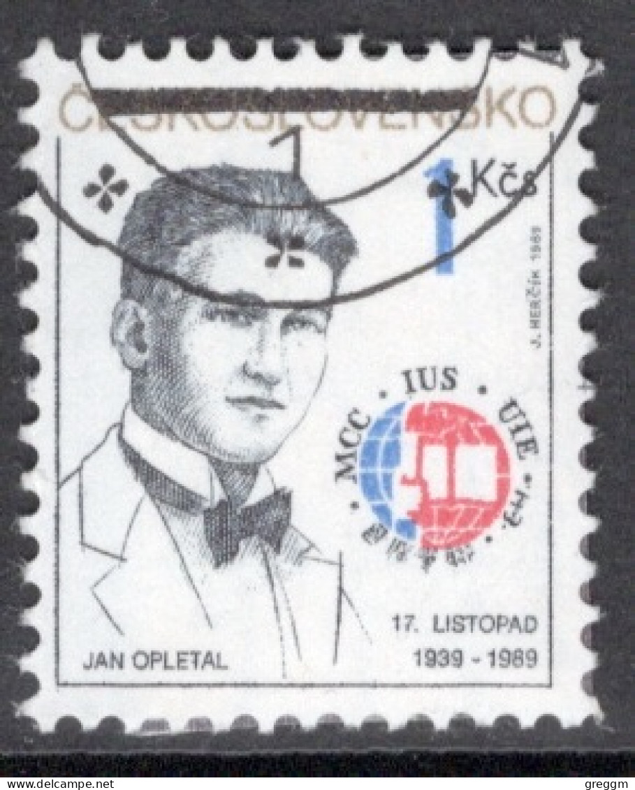 Czechoslovakia 1989 Single Stamp For The 50th Anniversary Of International Students Day In Fine Used - Gebraucht