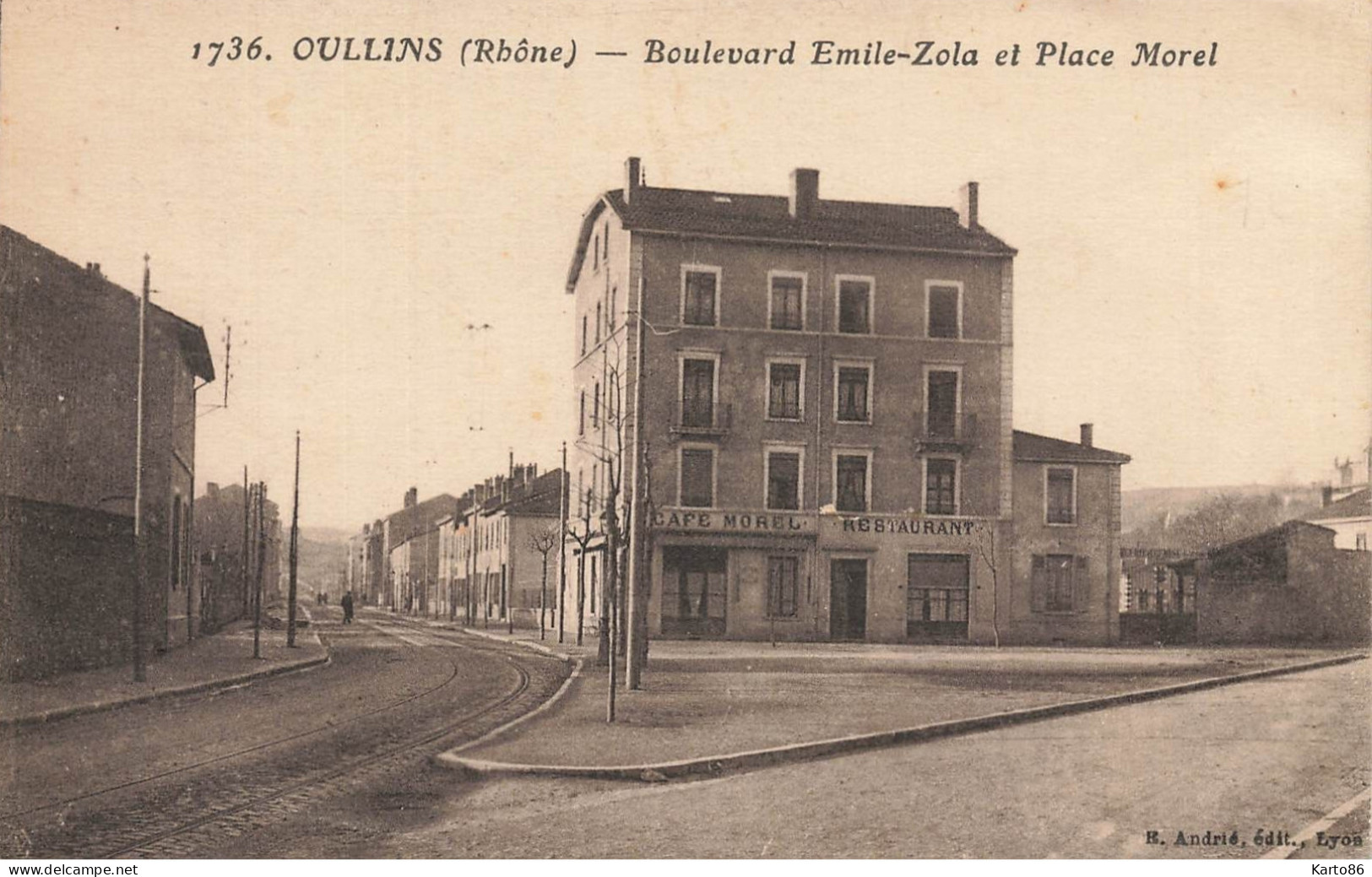 Oullins * Boulevard émile Zola Et Place Morel * Café MOREL Restaurant - Oullins