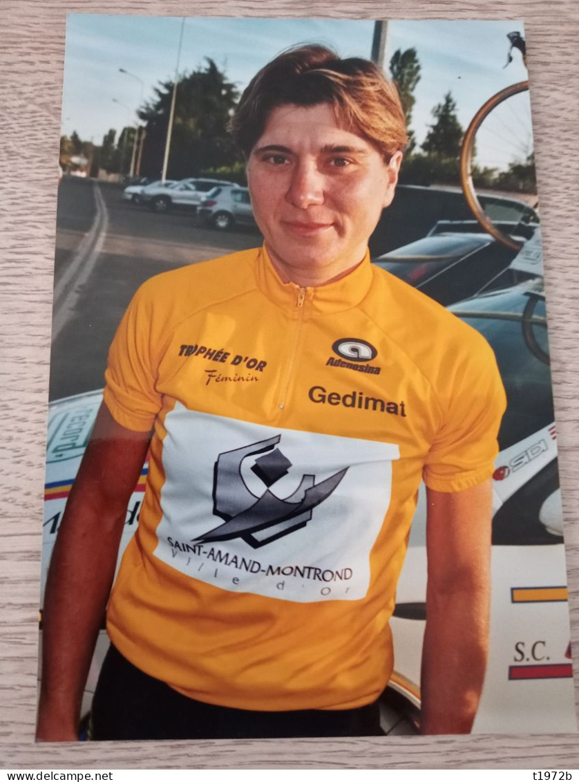 Photo Originale Cyclisme Cycling Ciclismo Wielrennen LONGHIN KATIA Leader Clas. Général Trophée D'or Feminin 2004 - Ciclismo