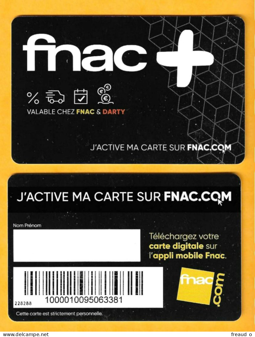 Carte Fidélité FNAC + Recto Différent - Carte PVC - Gift Cards