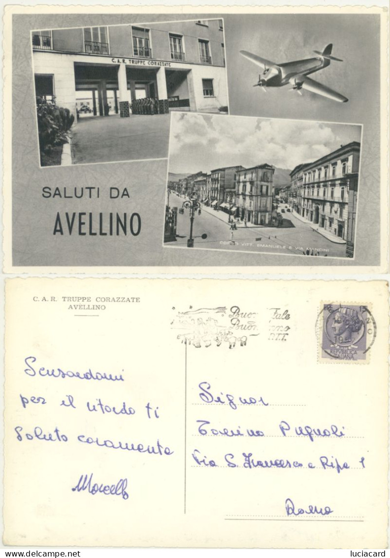 SALUTI DA AVELLINO -C.A.R. TRUPPE CORAZZATE -CORSO VITT. EMANUELE - Avellino