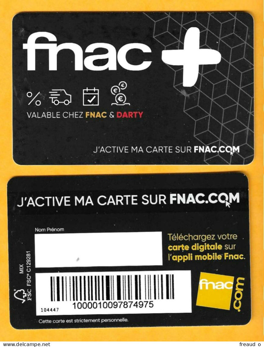 Carte Fidélité FNAC + MIX Au Recto Nouveau - Carte Carton - Gift Cards