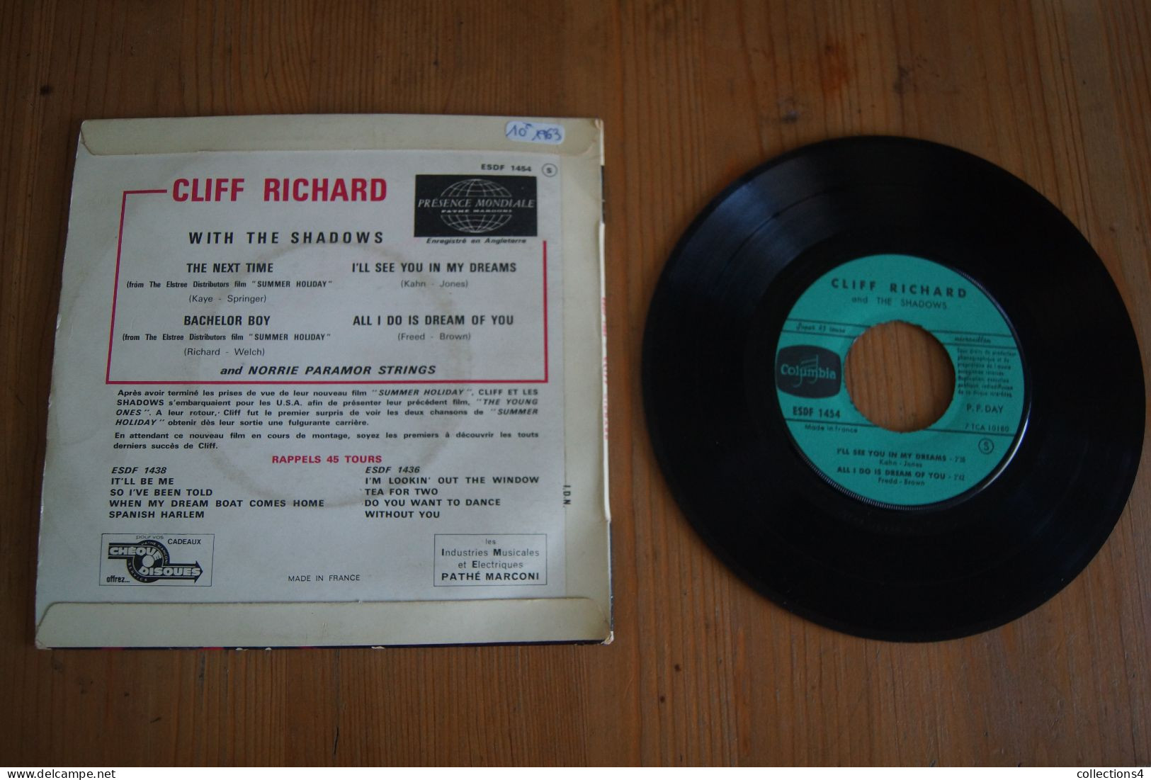 CLIFF RICHARD WITH THE SHADOWS THE NEXT TIME EP 1963 - 45 Rpm - Maxi-Single