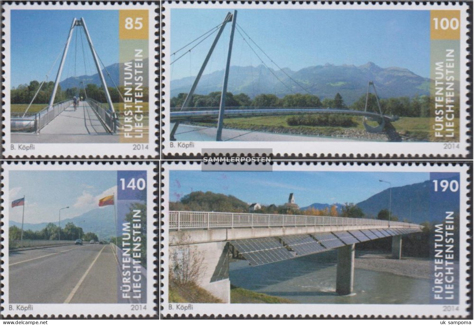 Liechtenstein 1703-1706 (complete Issue) Unmounted Mint / Never Hinged 2014 Bridges - Ongebruikt