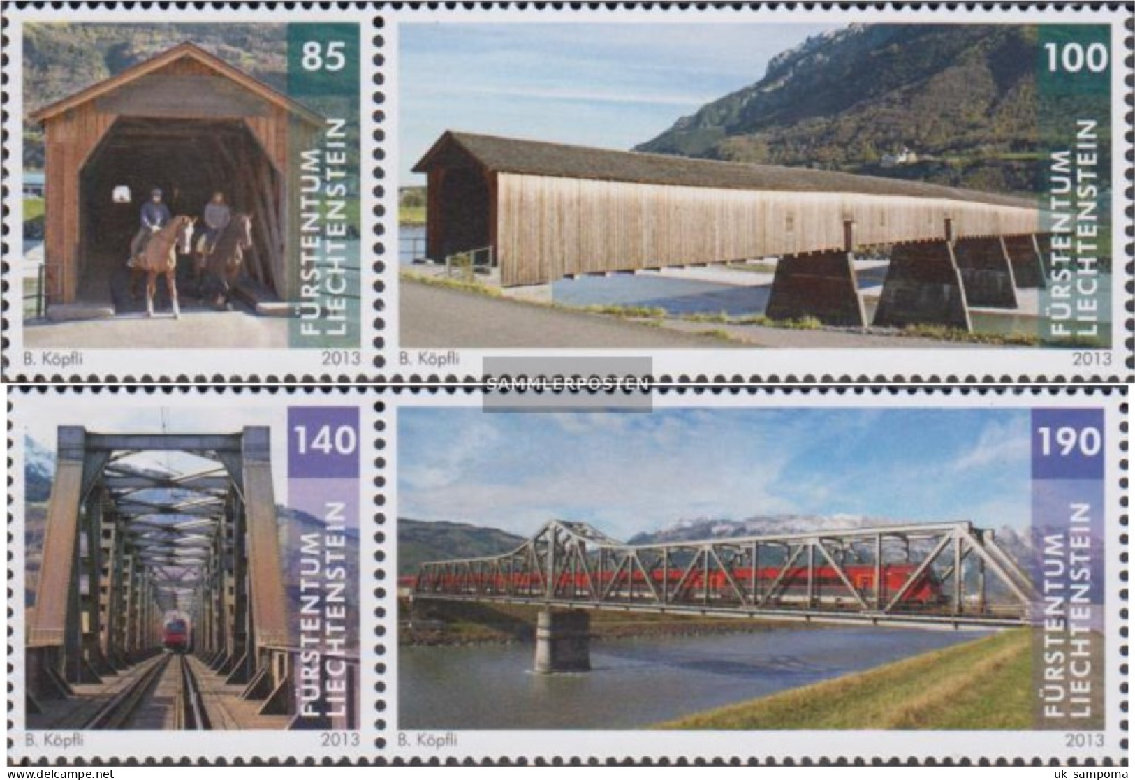 Liechtenstein 1671-1674 Couples (complete Issue) Unmounted Mint / Never Hinged 2013 Bridges - Neufs