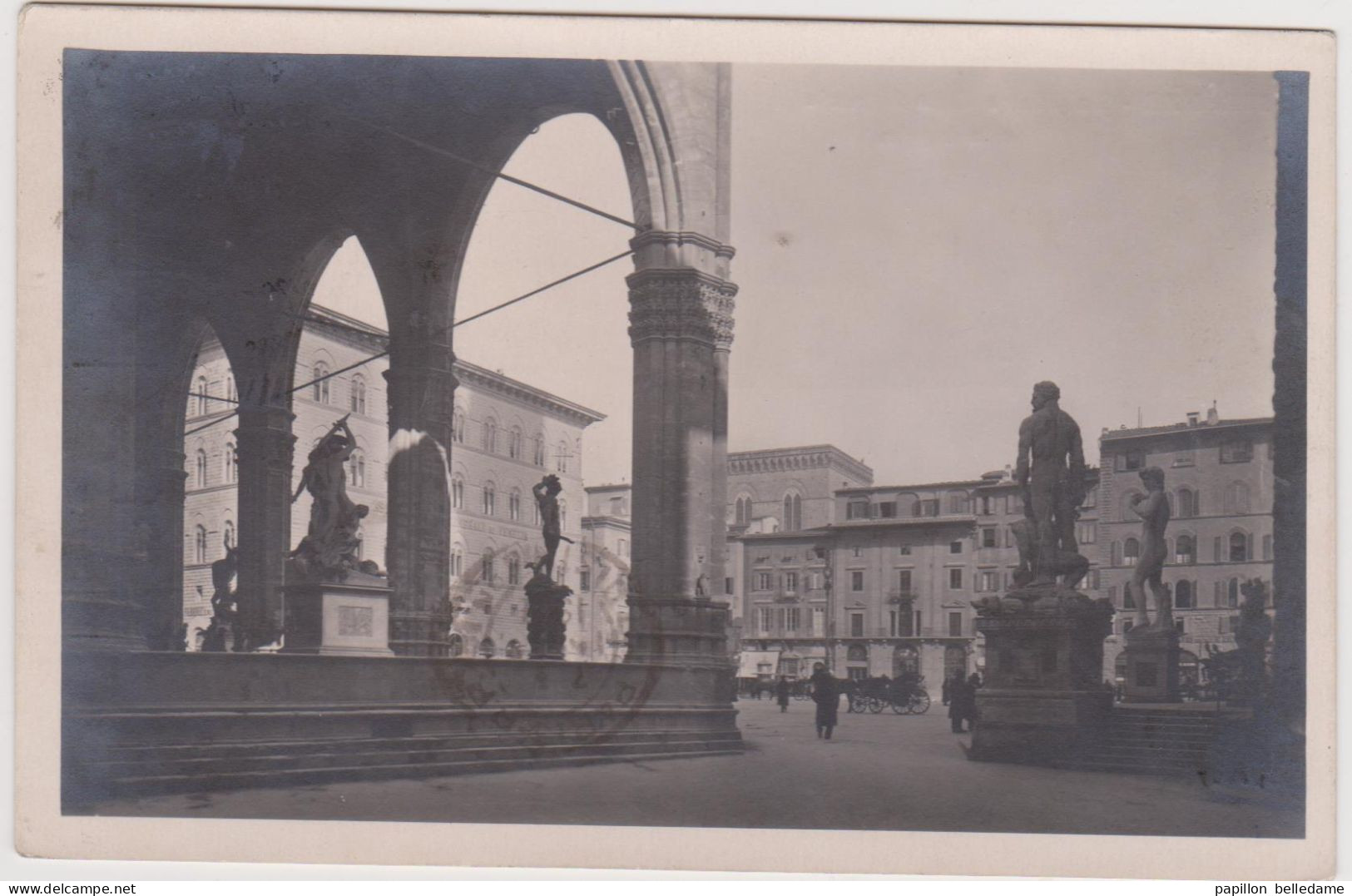 FIRENZE  La Piazza Della Signoria E La Loggia.- Timbre. - Firenze (Florence)