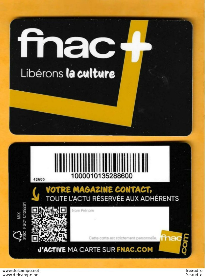 Carte Fidélité FNAC + Libérons La Culture - Avec QR Code Blanc - Gift Cards