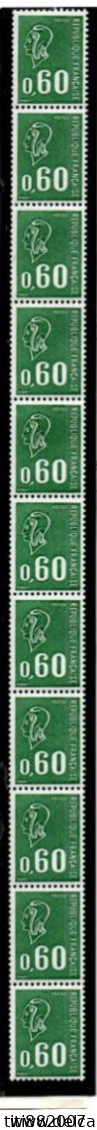 FRANCE   -   ROULETTE   -   Y&T N°  65 **.  0,60 Fr Vert.  Marianne De Béquet - Coil Stamps