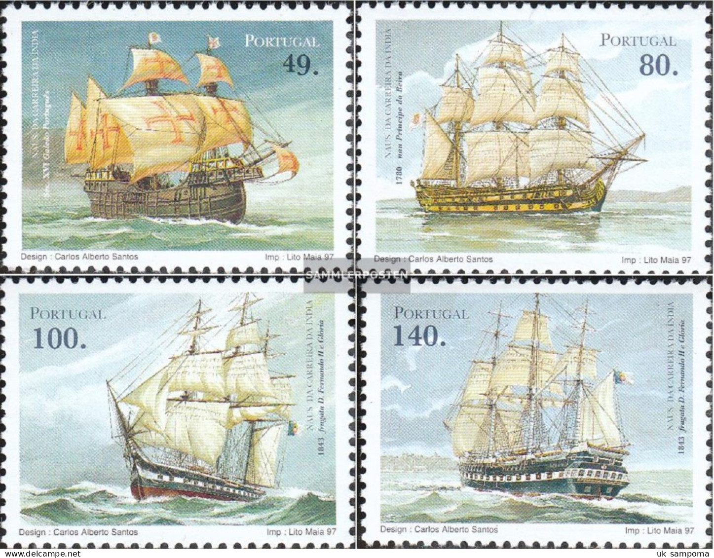 Portugal 2168-2171 (complete Issue) Unmounted Mint / Never Hinged 1997 Historical Linienschiffe - Neufs