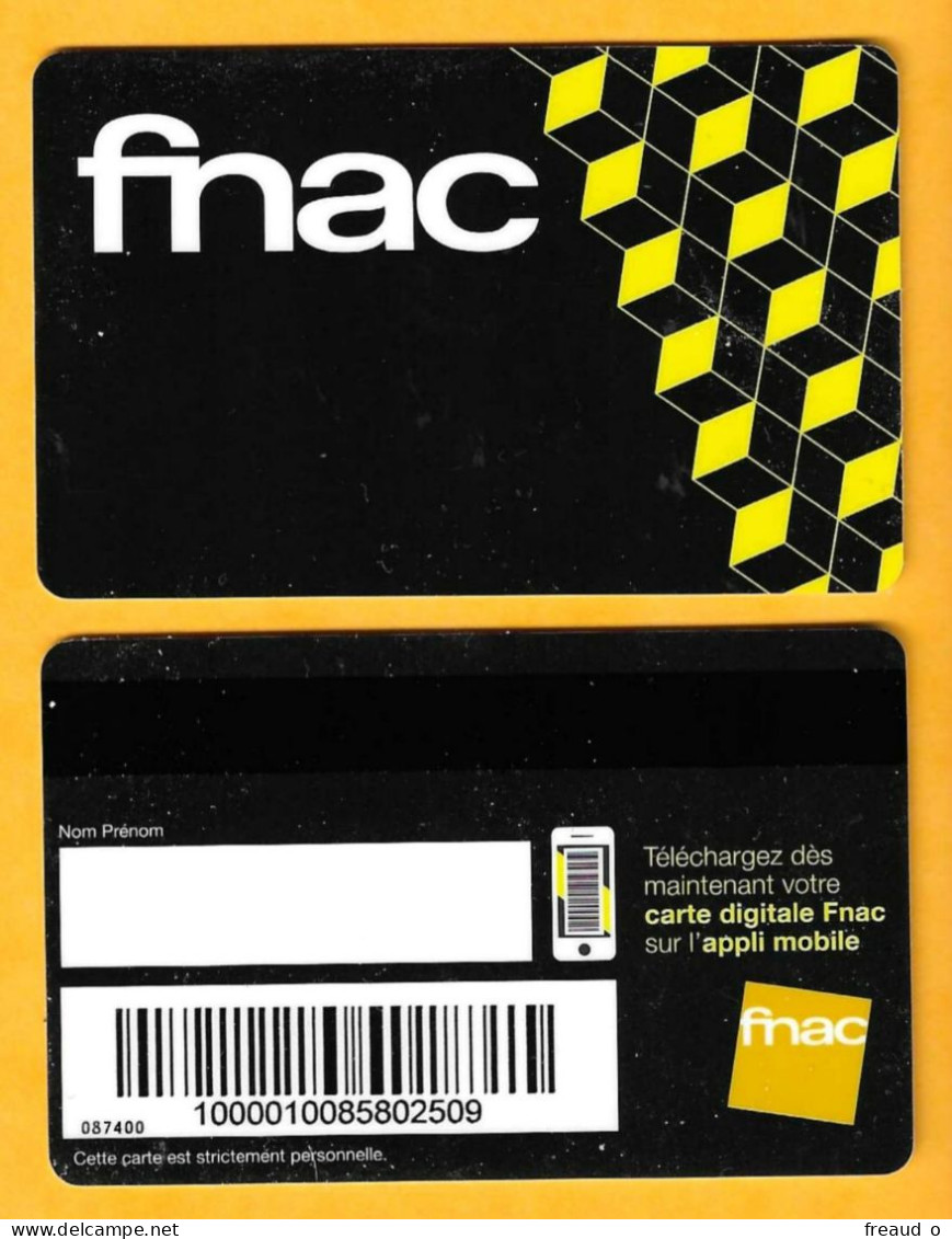 Carte Fidélité FNAC - "jaune" - Tarjetas De Regalo