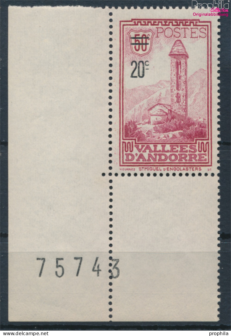 Andorra - Französische Post Postfrisch Freimarken 1935 Aufdruckausgabe  (10368413 - Ongebruikt