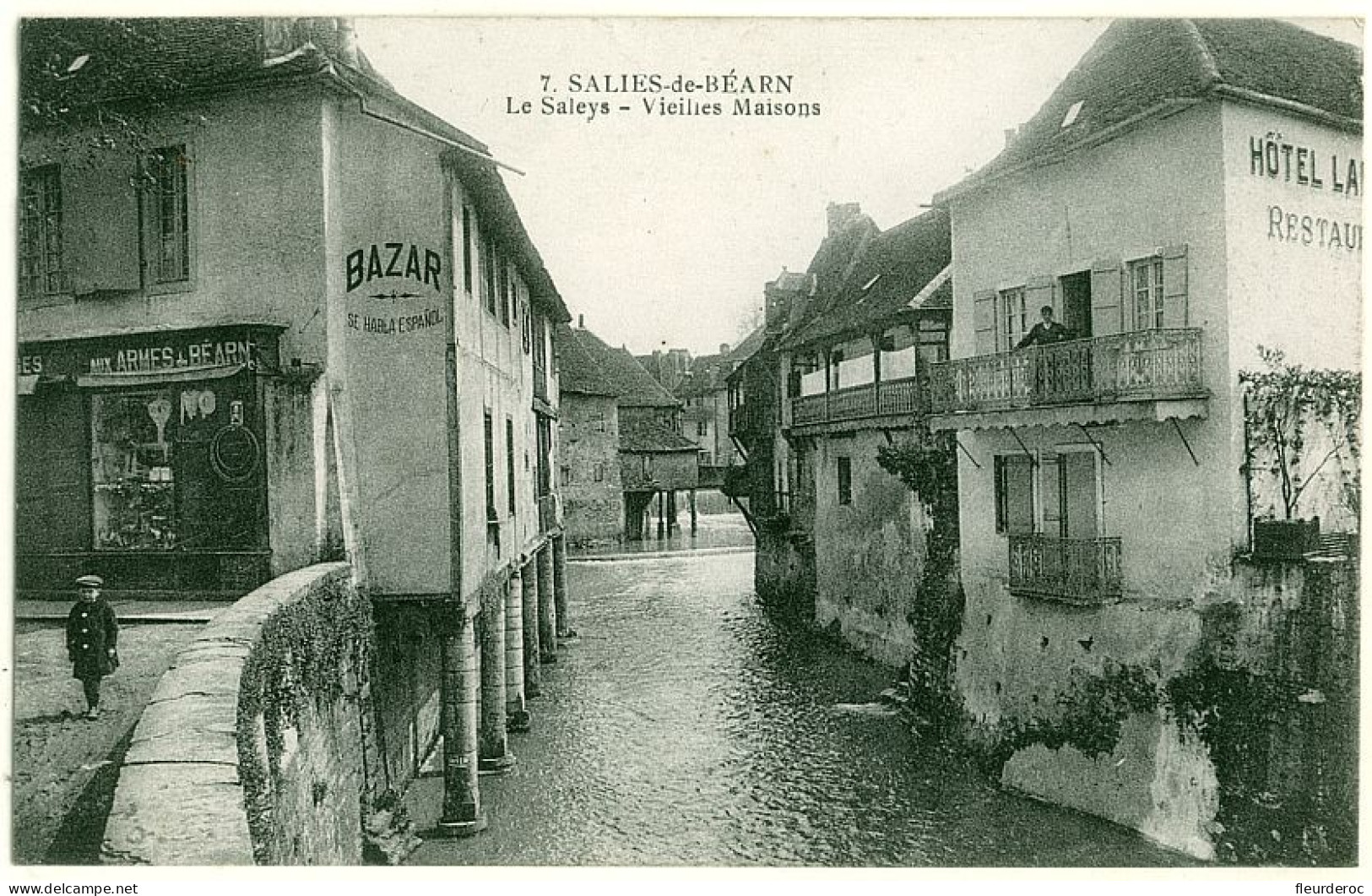 64 - B55947CPA - SALIES DE BEARN - Le Saleys, Vieilles Maisons, BAZAR Aux Armes De Bearn - Très Bon état - PYRENEES-ATLA - Salies De Bearn