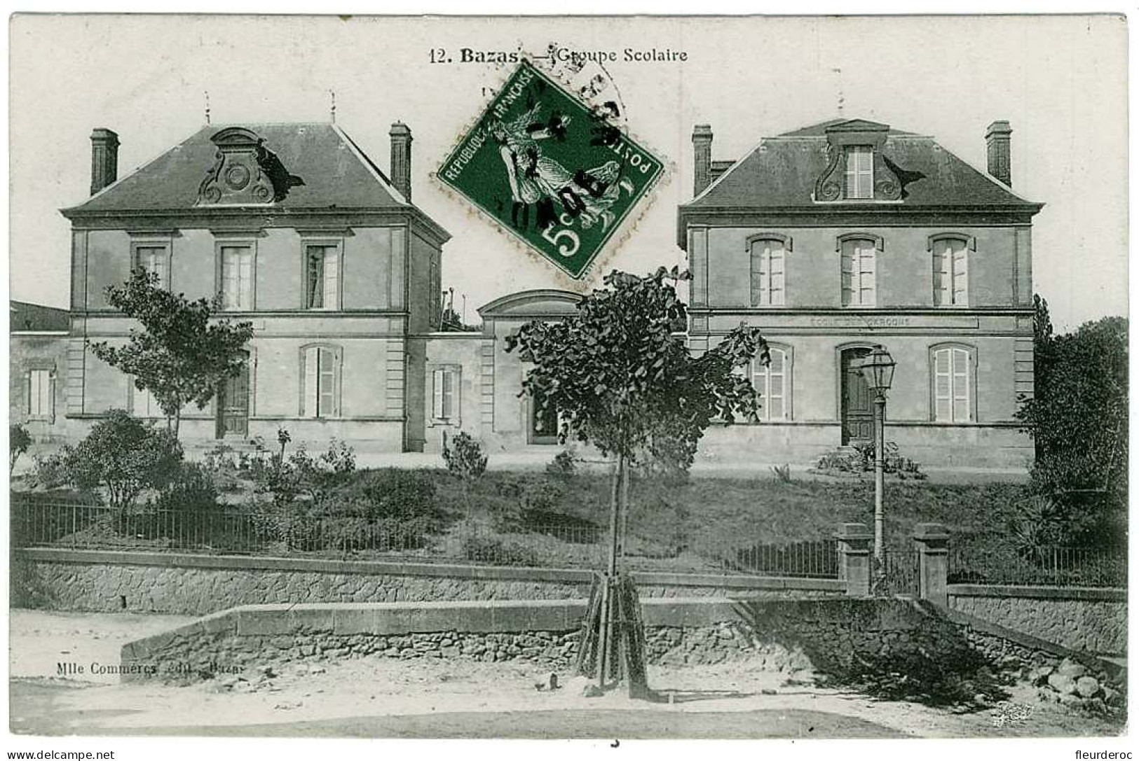 33 - CB51427CPA - BAZAS - Groupe Scolaire - Parfait état - GIRONDE - Bazas