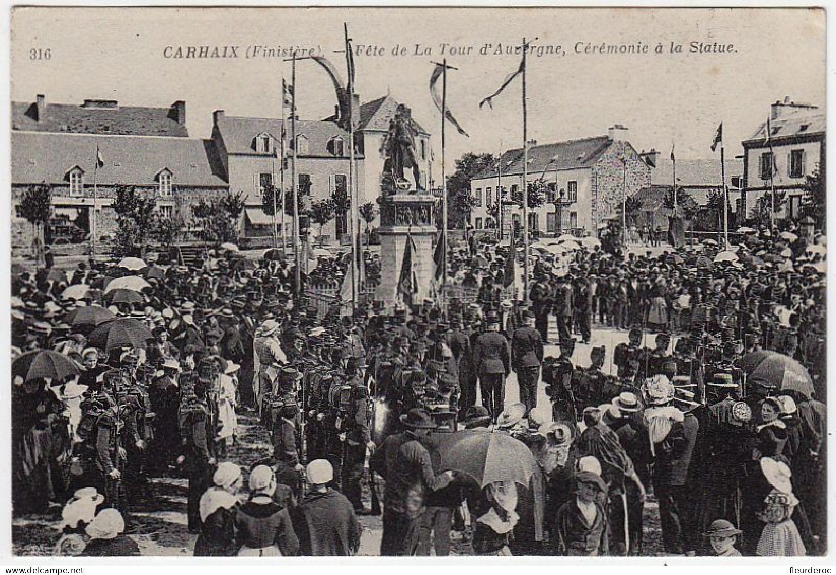 29 - B54419CPA - CARHAIX - Fete De La Tour D'auvergne, Cérémonie à La Statue - Parfait état - FINISTERE - Carhaix-Plouguer