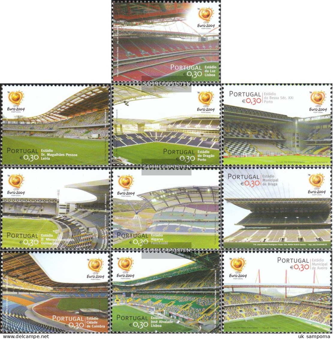 Portugal 2806-2815 (complete Issue) Unmounted Mint / Never Hinged 2004 European Championship-Stadiums - Nuevos