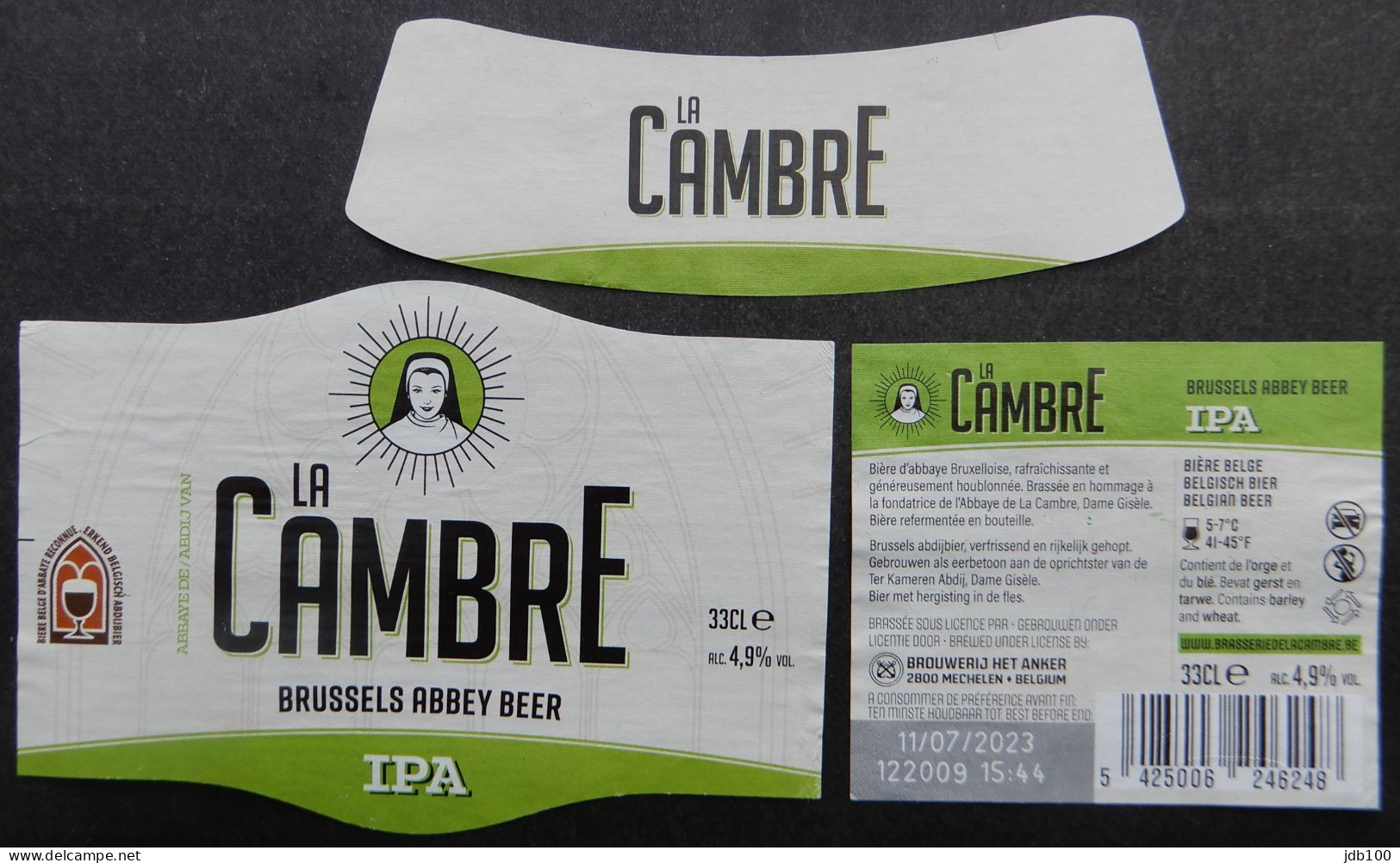 Bier Etiket (5k6b), étiquette De Bière, Beer Label, La Cambre IPA Brouwerij Het Anker - Bière