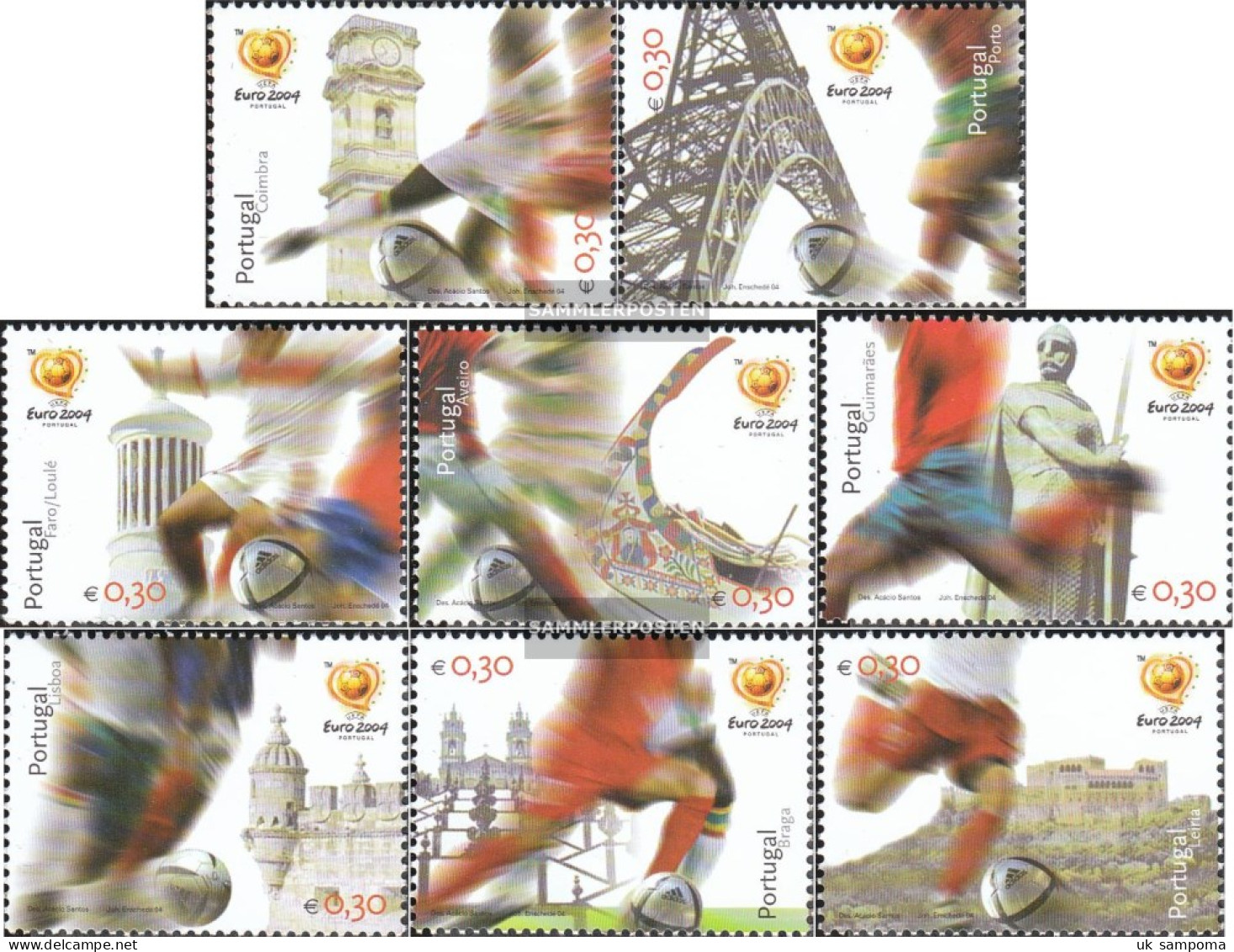 Portugal 2797-2804 (complete Issue) Unmounted Mint / Never Hinged 2004 Football-EM04 - Unused Stamps