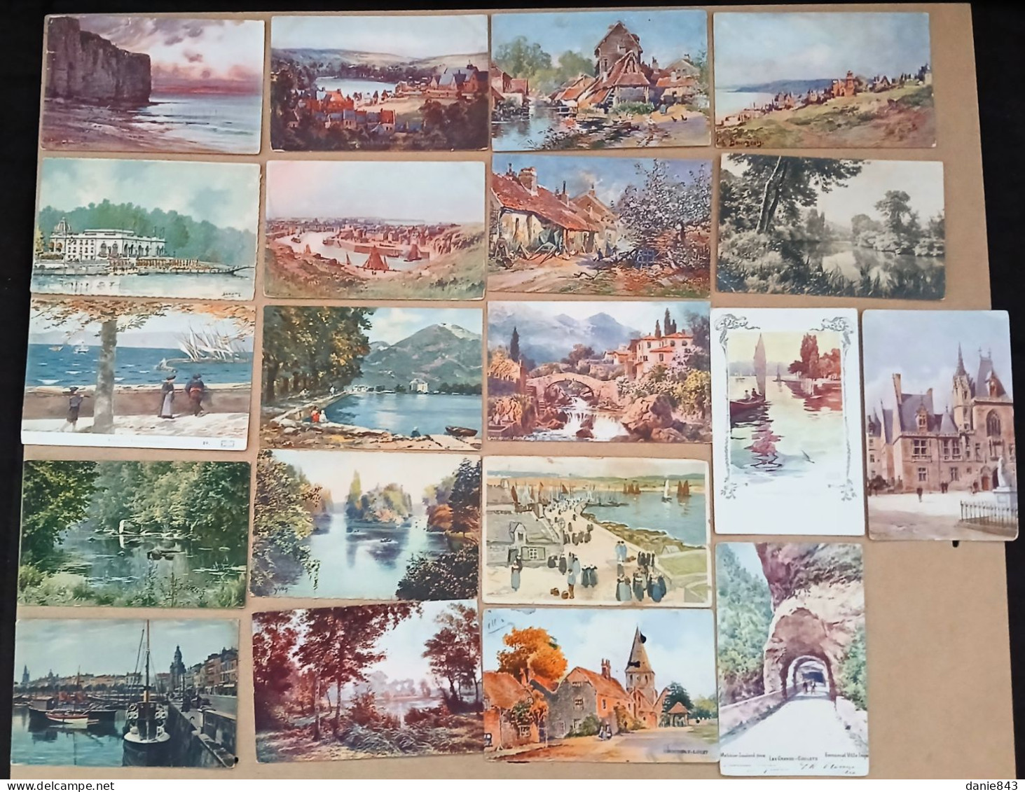 Lot De 20 CPA  ILLUSTRATEURS - Vue Principalement Des Côtes De La Manche Et De Bretagne, Quelques-une Sont Signées - - 5 - 99 Cartes