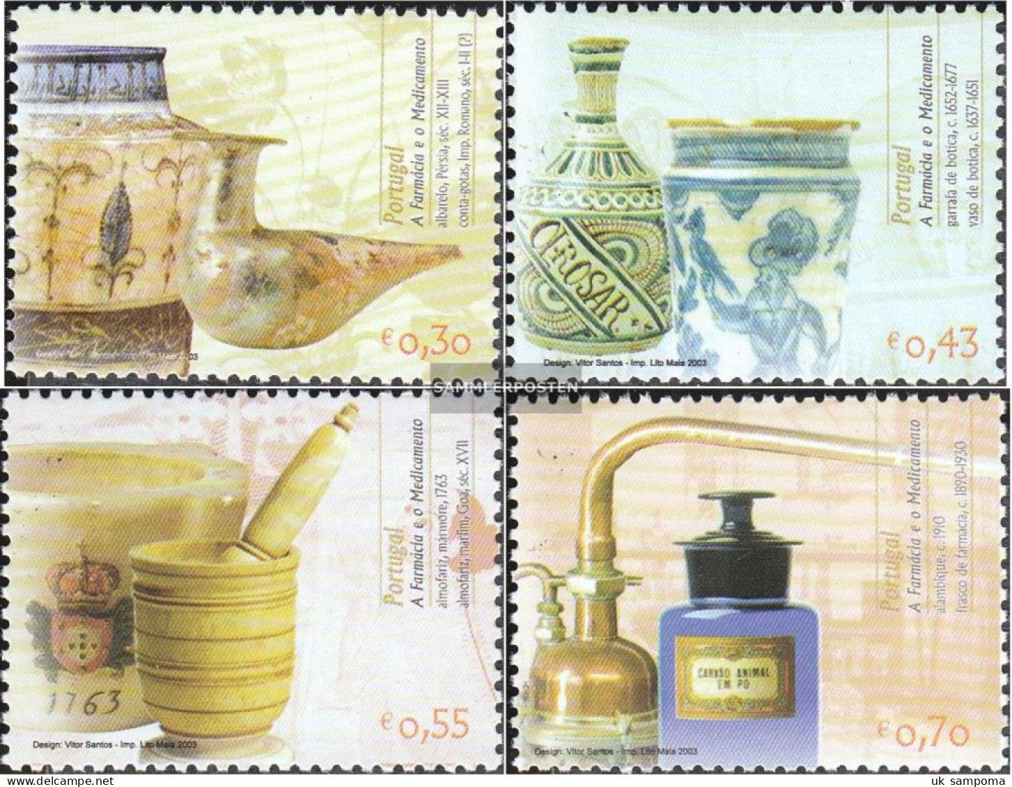 Portugal 2734-2737 (complete Issue) Unmounted Mint / Never Hinged 2003 Historical Pharmacies - Unused Stamps