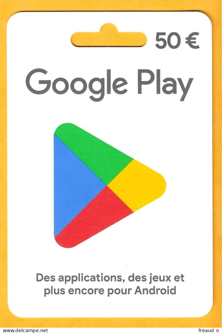 Carte Cadeau Google Play 50€ - A62 - - Tarjetas De Regalo