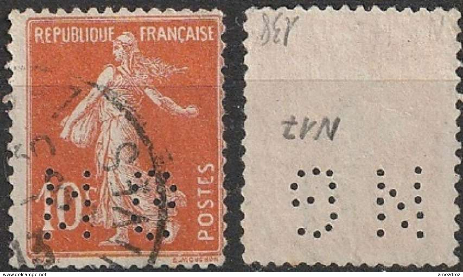 France Semeuse Perforée NG N17 N° 138 (F23) - Used Stamps