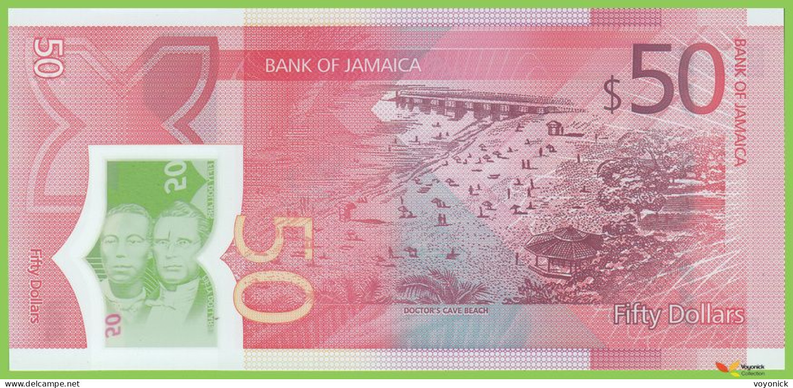 Voyo JAMAICA 50 Dollars 2022(2023) P96 B251a AC UNC Polymer Commemorative - Jamaique