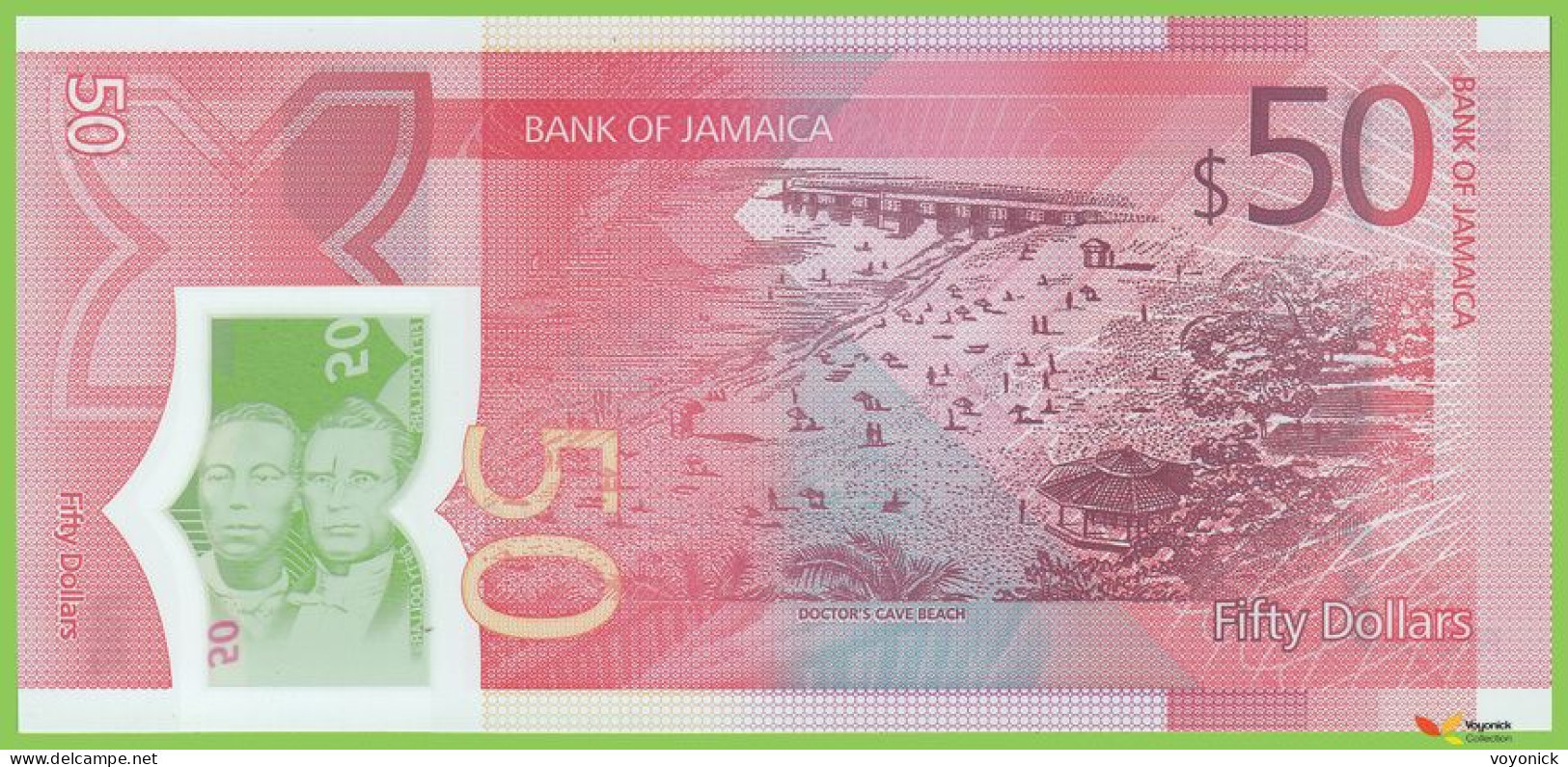 Voyo JAMAICA 50 Dollars 2022(2023) P96 B251a AC UNC Polymer Commemorative - Jamaica