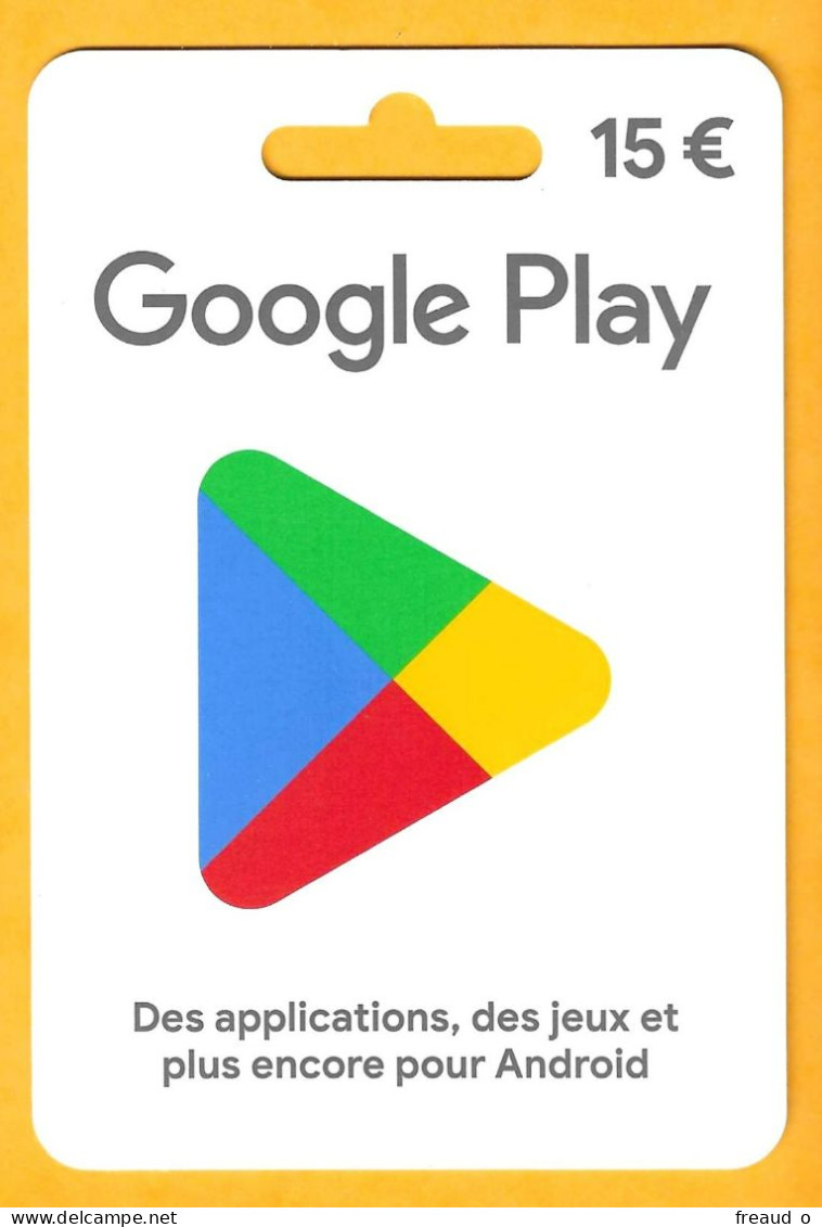 Carte Cadeau Google Play 15€ - A60 - - Tarjetas De Regalo