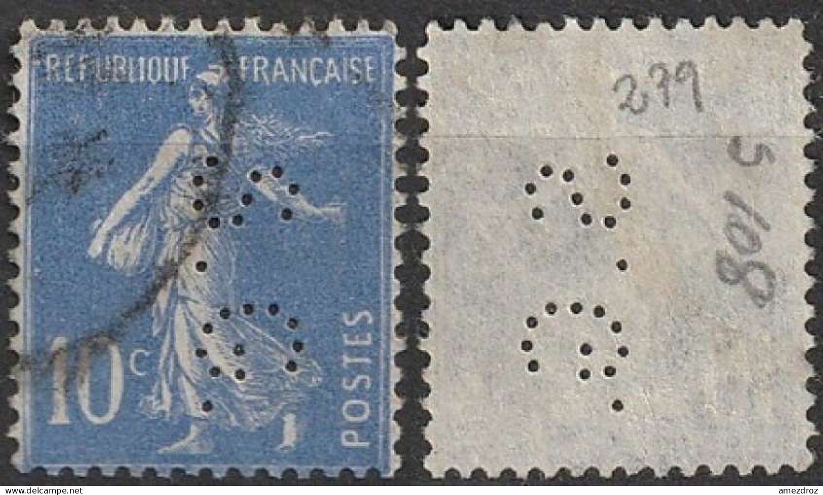 France Semeuse Perforée SG S108 N° 239 (F23) - Used Stamps
