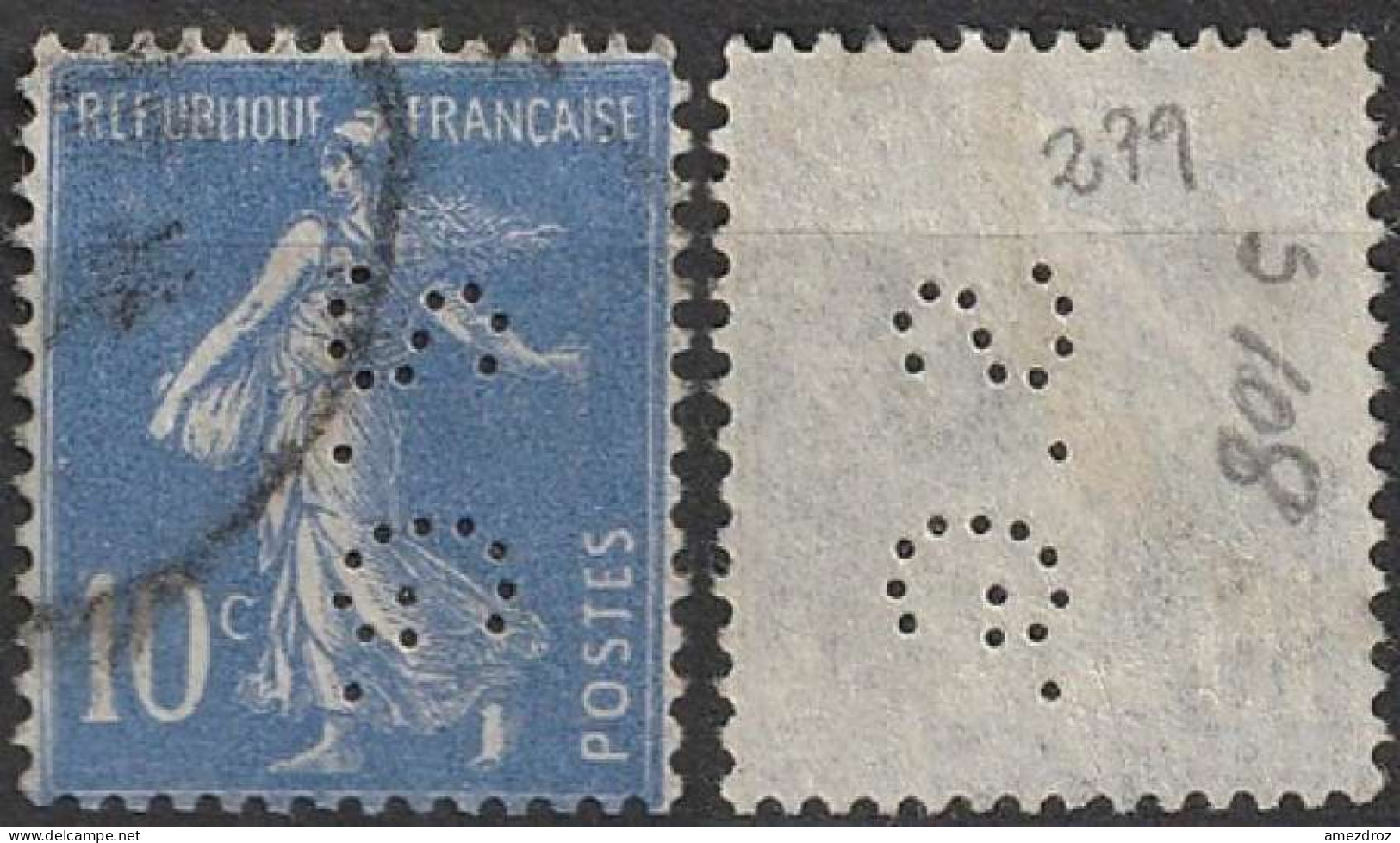 France Semeuse Perforée SG S108 N° 239 (F23) - Oblitérés