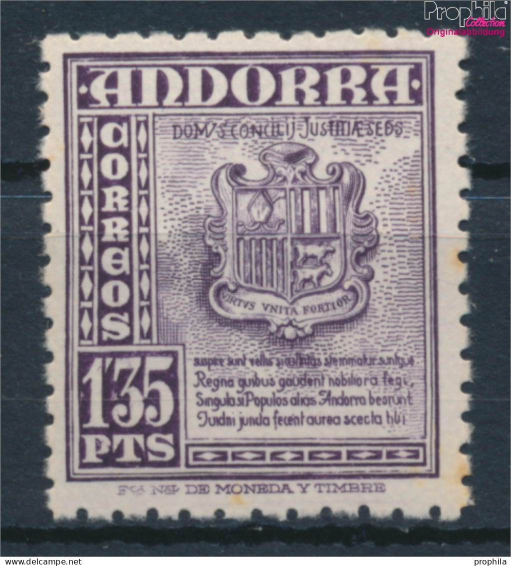 Andorra - Spanische Post 50 Postfrisch 1948 Symbole (10368382 - Ungebraucht