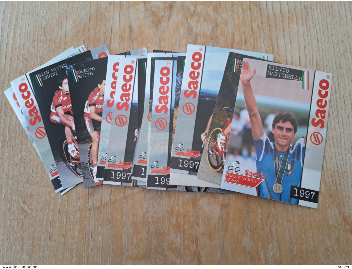 17  Cartes  Officielles Saeco  1997 - Cyclisme