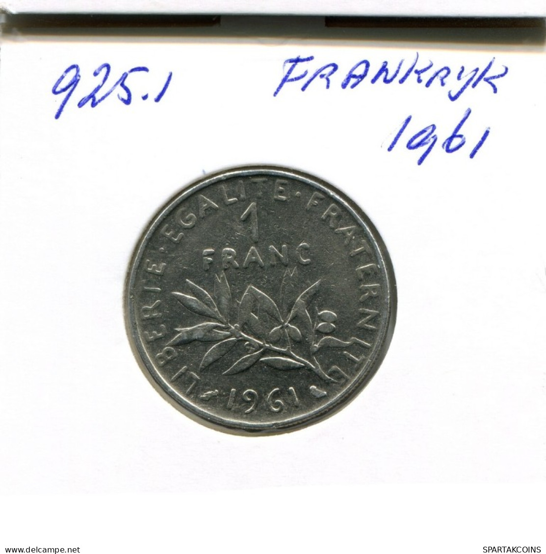 1 FRANC 1961 FRANKREICH FRANCE Französisch Münze #AN304.D.A - 1 Franc