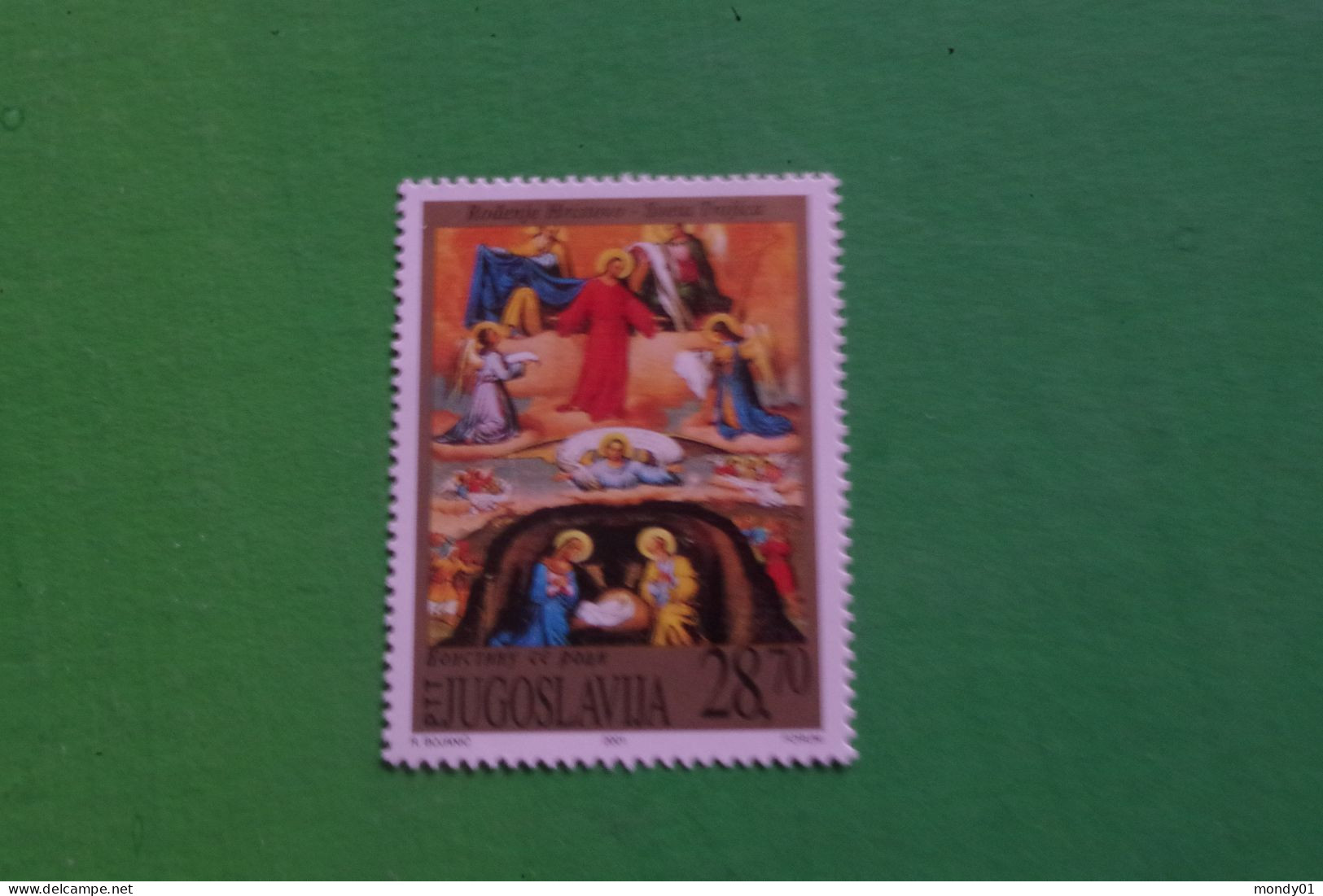 3-1028A  Noel Christmas Jesus Créche  Ane Serbie Yougoslavie Très Petit Tirage 28 000 Exemplaires Rare - Weihnachten