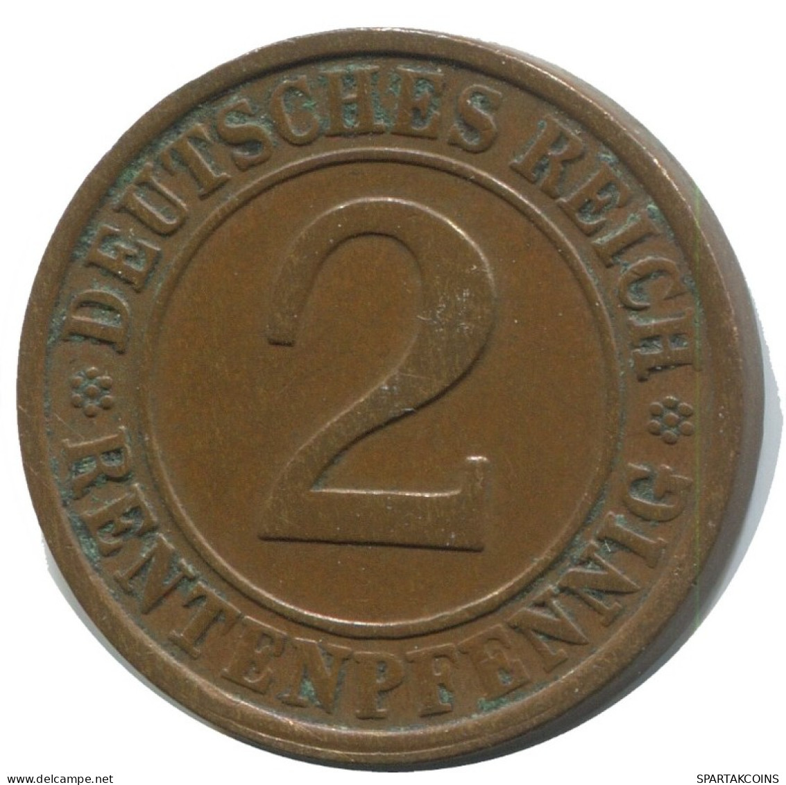 2 RENTENPFENNIG 1924 F GERMANY Coin #AD469.9.U.A - 2 Renten- & 2 Reichspfennig