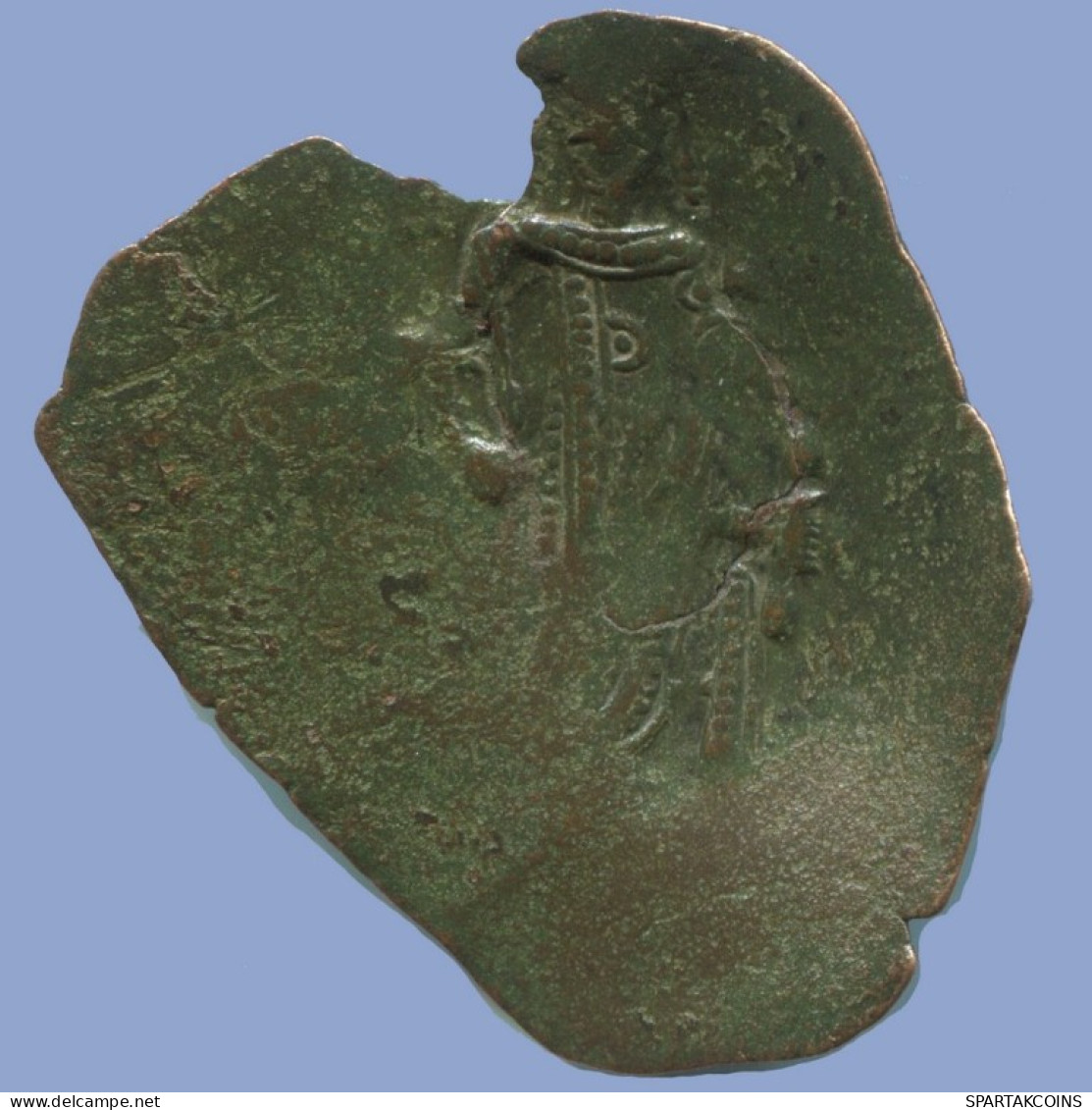 ASPRON TRACHY BILLON Auténtico Antiguo BYZANTINE Moneda 1.9g/29mm #AB443.9.E.A - Byzantium