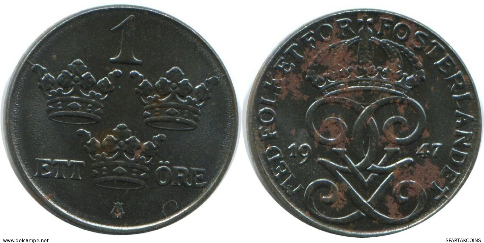 1 ORE 1947 SWEDEN Coin #AD367.2.U.A - Suecia