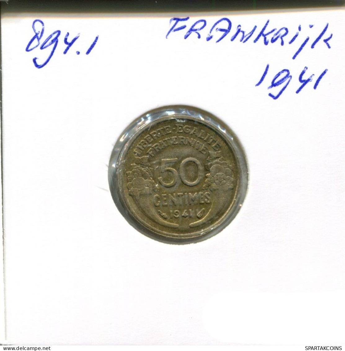 50 CENTIMES 1941 FRANCE French Coin #AN218.U.A - 50 Centimes