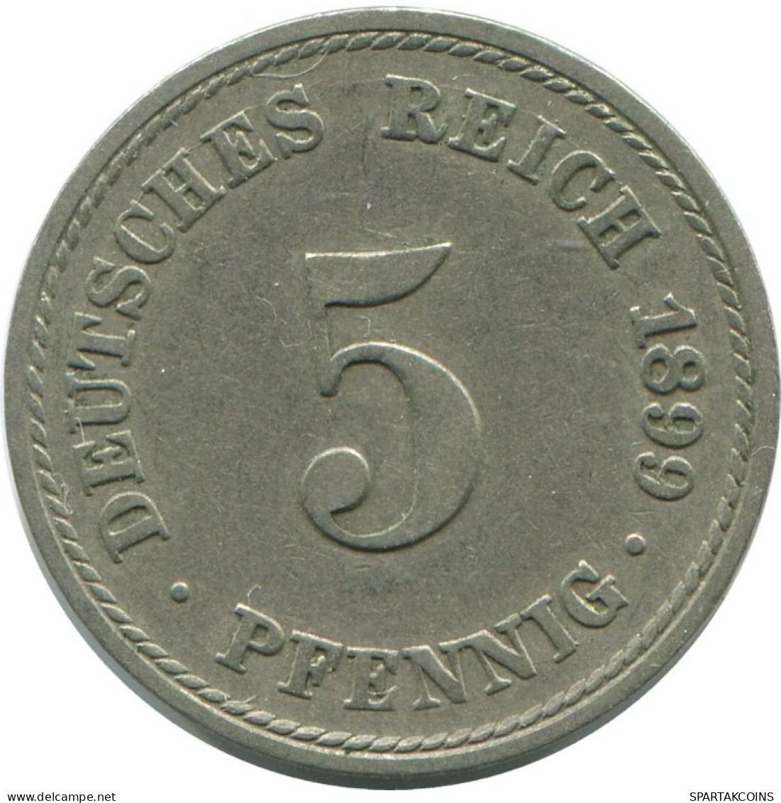 5 PFENNIG 1899 A GERMANY Coin #AE667.U.A - 5 Pfennig
