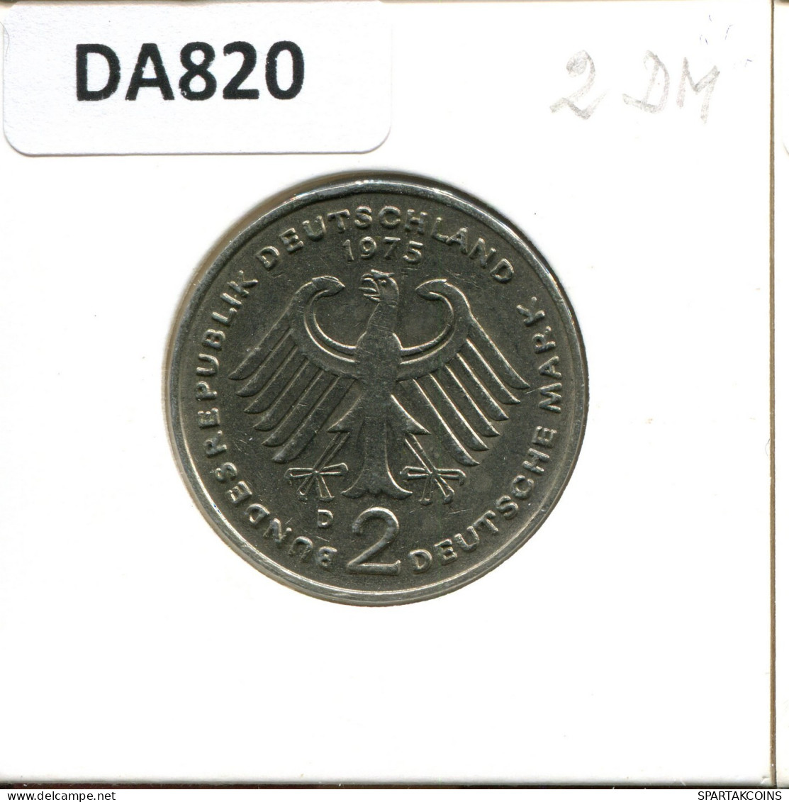 2 DM 1975 D K. ADENAUER BRD ALEMANIA Moneda GERMANY #DA820.E.A - 2 Mark