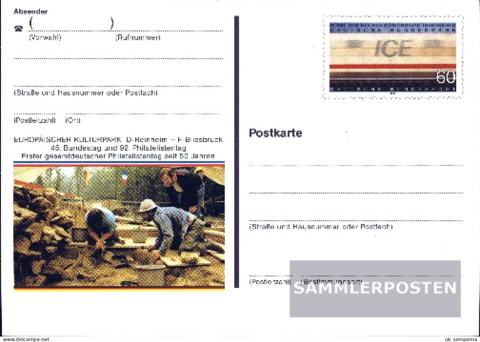 FRD (FR.Germany) PSo24 Official Special Postcards Gefälligkeitsgestempelt Used 1991 ICE-Traffic - Sonstige & Ohne Zuordnung