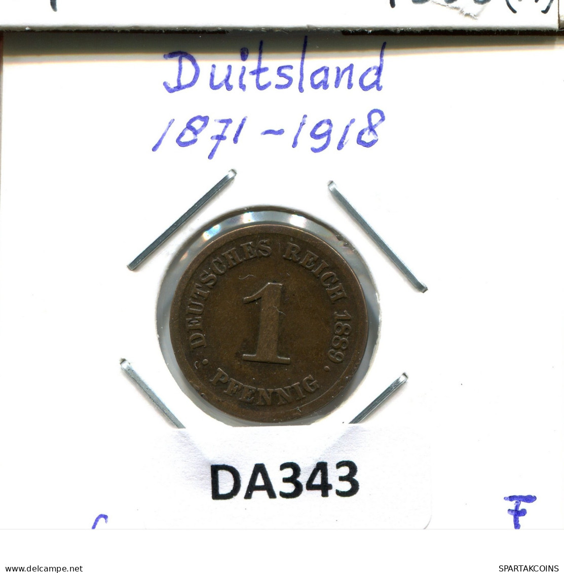 1 PFENNIG 1889 F DEUTSCHLAND Münze GERMANY #DA343.2.D.A - 1 Pfennig
